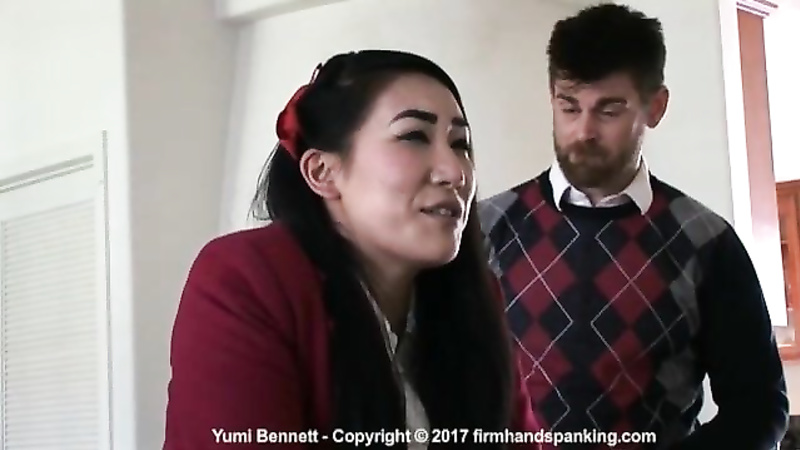 Yumi spanked in her Private School